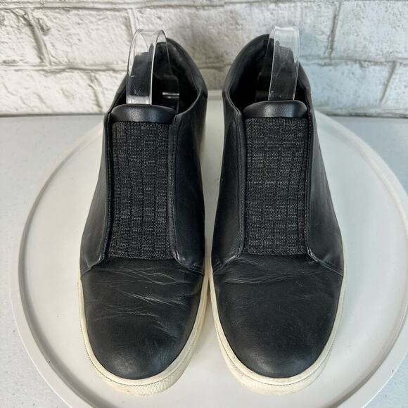 Vince Black Sneakers Cantara Leather Slip On Shoes Neutral Minimal 9 39 - Picture 3 of 11